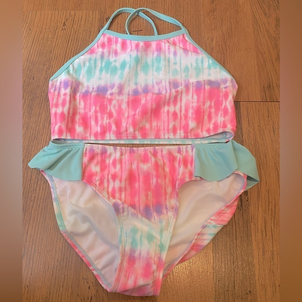NWT Girls 2 Piece Bathing Suit Size‎ 14